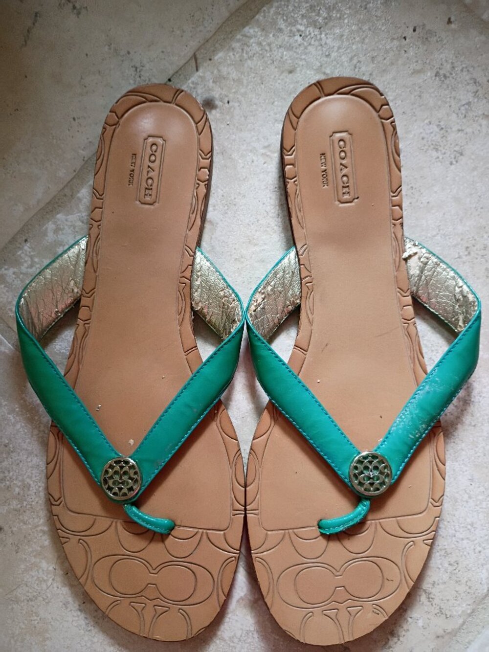 Coach slide in flip flops size 10